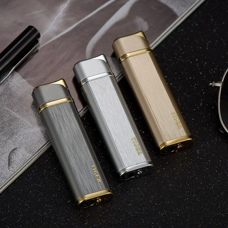Газовая зажигалка бутан турбо Зажигалка металлическая сигарета Электронная