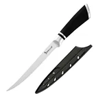 Изогнутый кухонный нож, 8 дюймов, из нержавеющей стали, кованые гибкие Чехлы для мелких ножей для нарезки сырой рыбы, лосося, суши