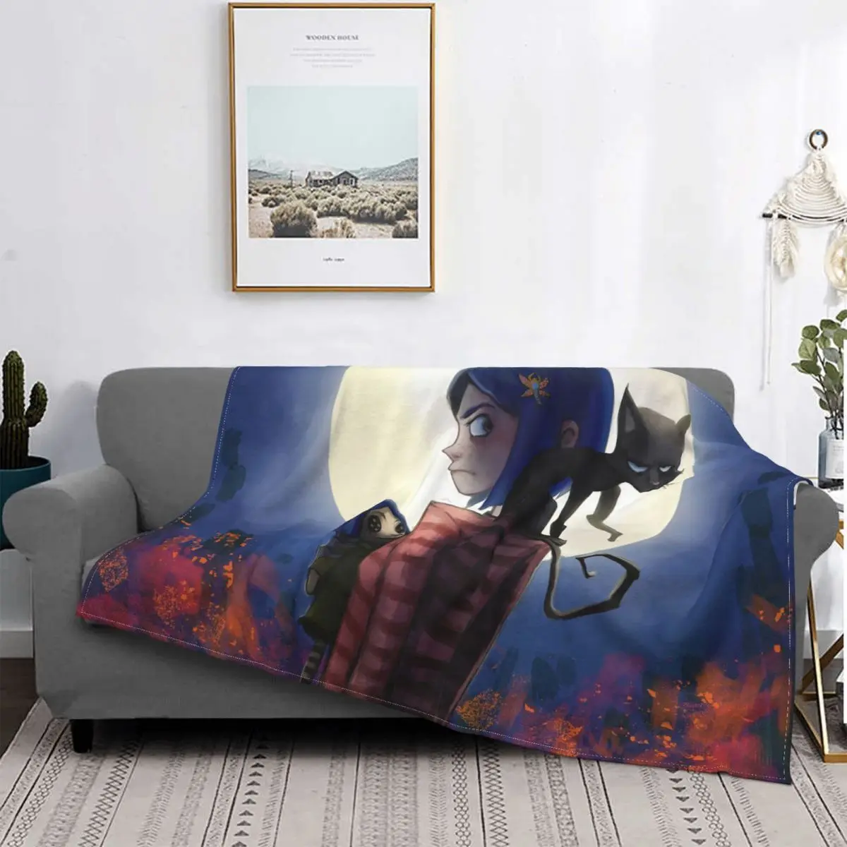 

Кошачьи одеяла Coraline, флисовые весенне-осенние многофункциональные теплые одеяла для постельных принадлежностей, офисное одеяло