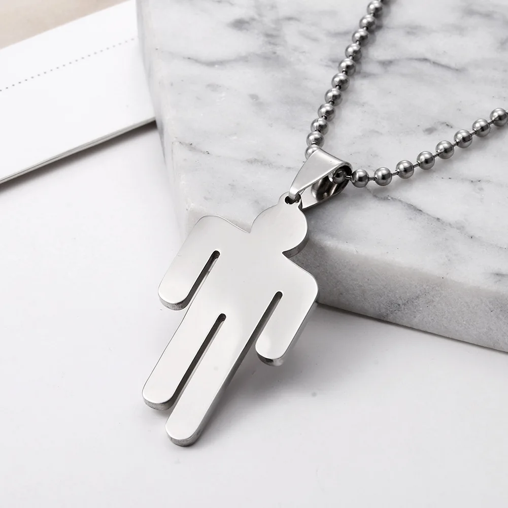 

Round Beads Chain Stainless Steel Pendant Necklace Jewelry Fans Gifts