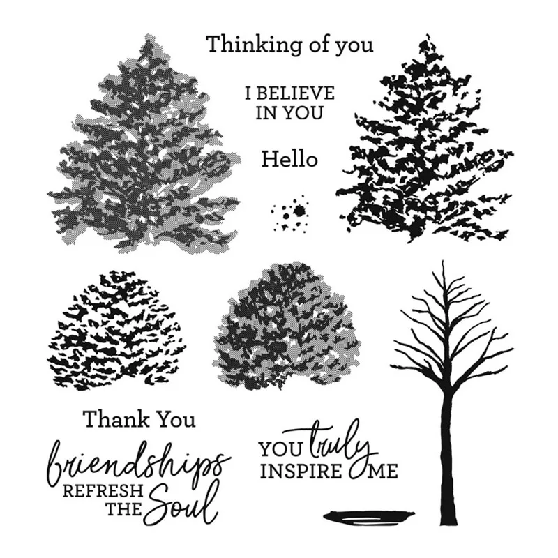 Красота из штамп дружбы и координации Dies ручной в античном стиле деревья