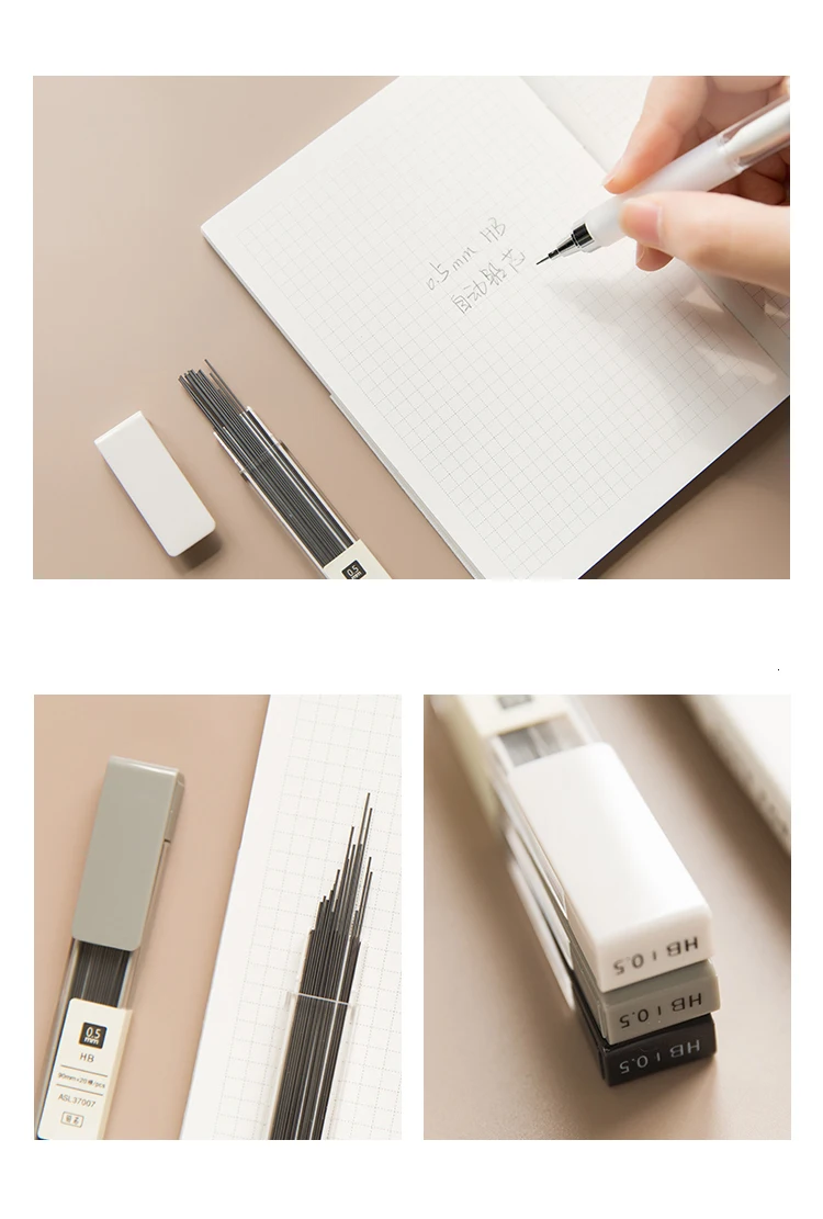 JIANWU 3 шт./компл. простой грифели для механических карандашей 0,5 мм HB стержень для карандаша стержень для автоматического карандаша пополнения чернил, офисные и школьные принадлежности канцелярские товары