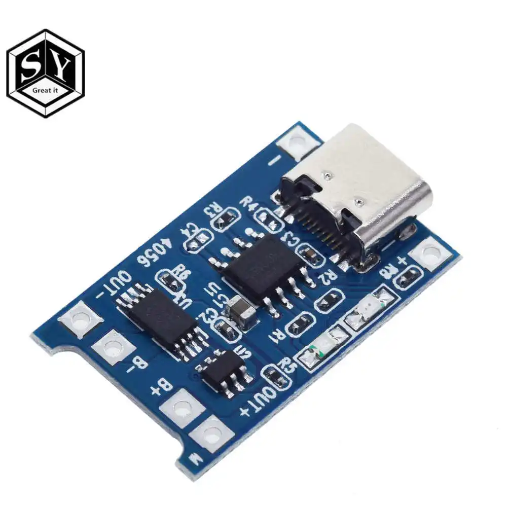 18650 type-c 1 шт. Great IT 5V 1A Micro USB 18650 type-c литиевая батарея зарядная плата модуль+ защита двойные функции TP4056 18650 - Цвет: 18650 type-c