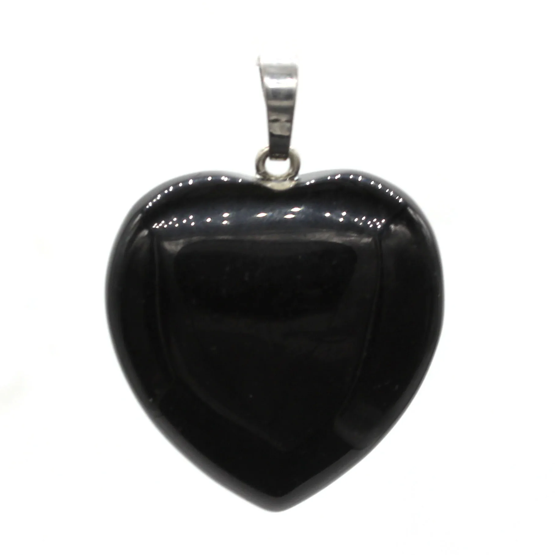 Black Agates Крафт-с бусинами посеребренный романтический стиль любовь сердце кварцевый камень кулон на День святого Валентина ювелирные изделия - Окраска металла: Black Agates