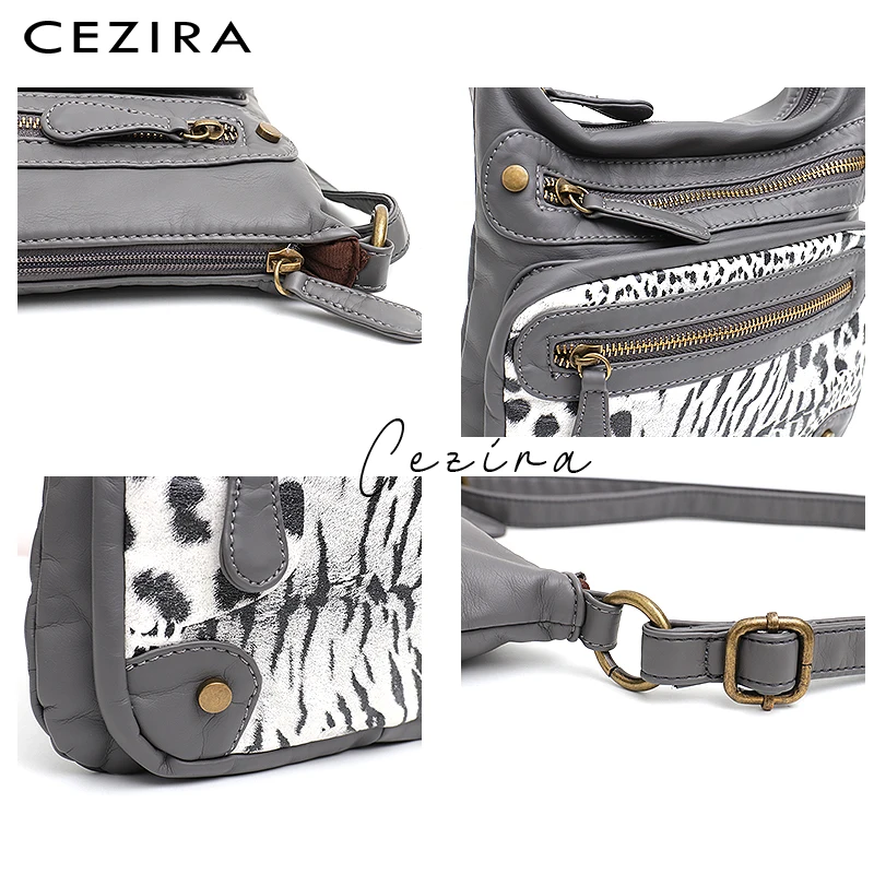 Женская сумка-мессенджер CEZIRA из искусственной кожи с несколькими карманами на