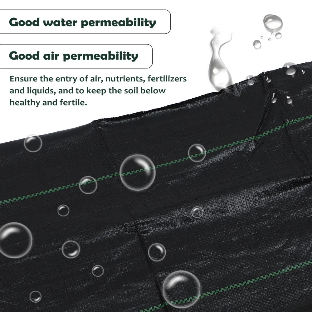 

Weeding Prevention Sheet Garden Weed Fabric Cover with 10 Fixing Ground Stakes