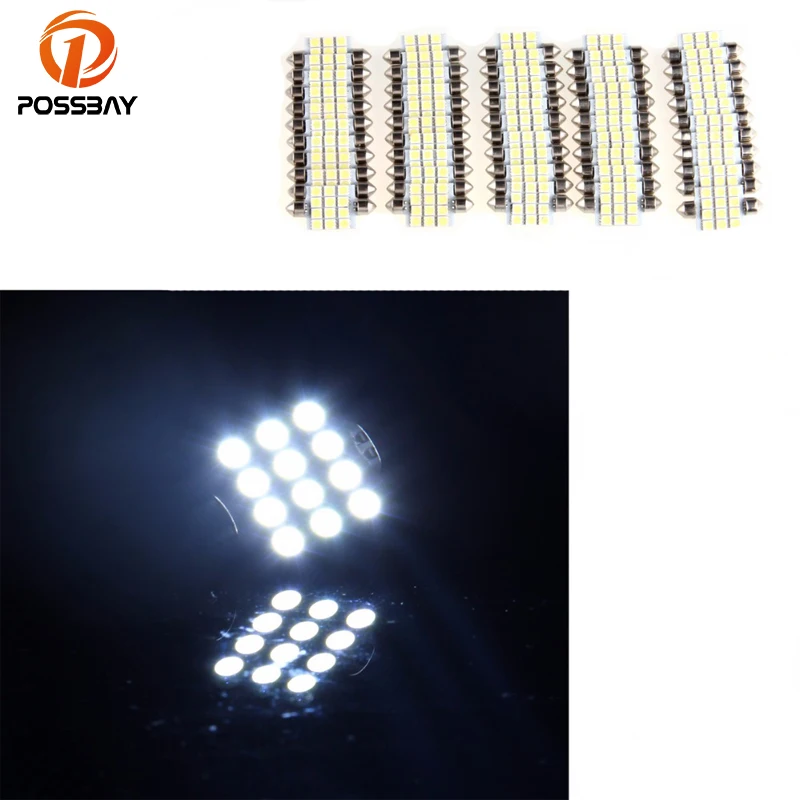 Posbay 50x41 мм 5050 12smd автомобильный Стайлинг белые светодиодные лампы Автомобильная