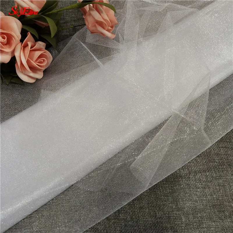48 см * 5 м Тюль в рулоне прозрачная органза тюль свадебное украшение поделки