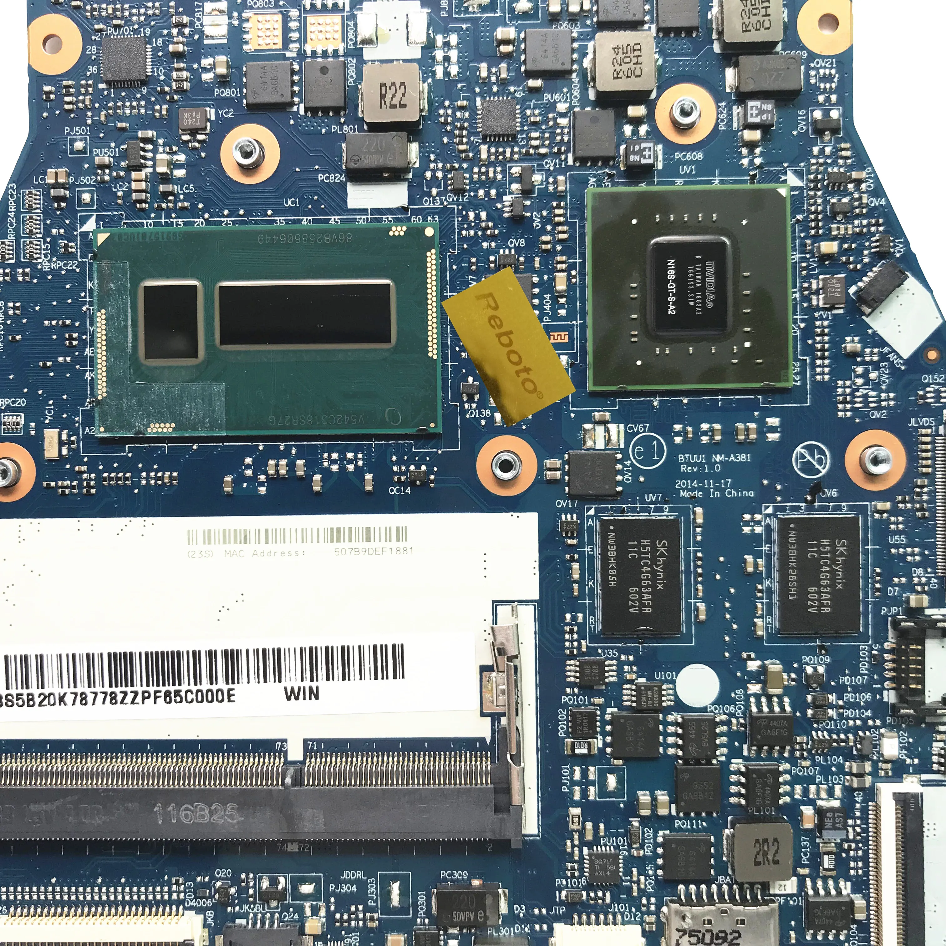 Для lenovo Yoga3 14 ноутбук материнская плата 5B20K78778 BTUU1 NM-A381 с SR27G i3-5005U 940 м 2 Гб GPU тестирование