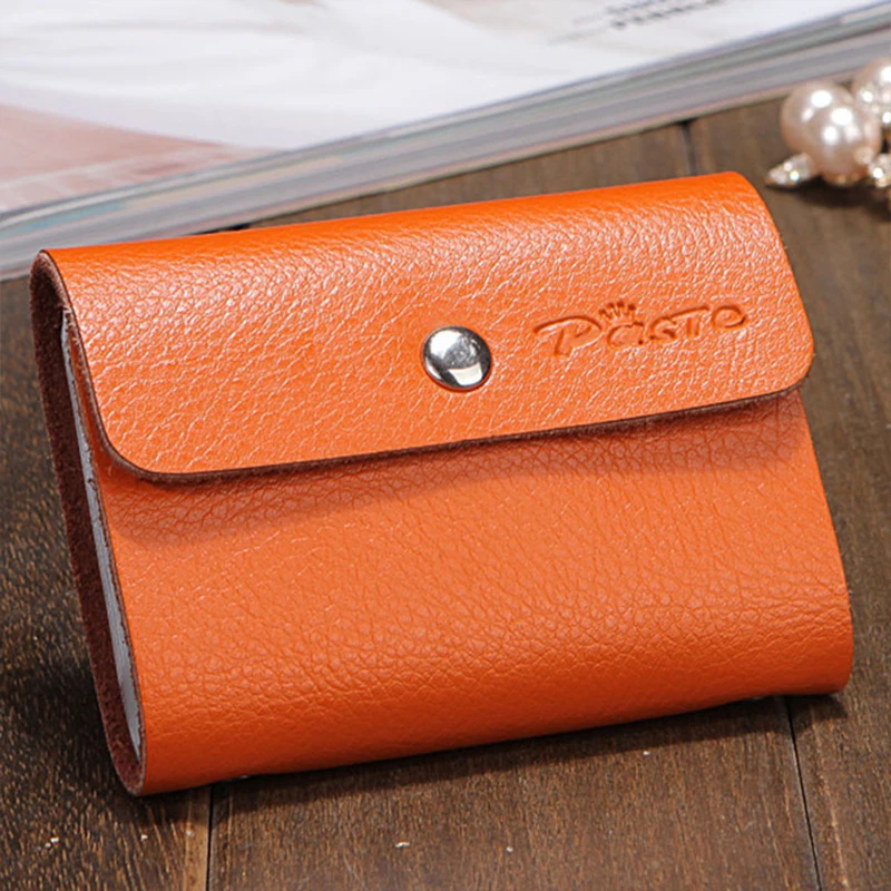 Милая дамская сумка для банковских карт женская изящная ретро кожаная