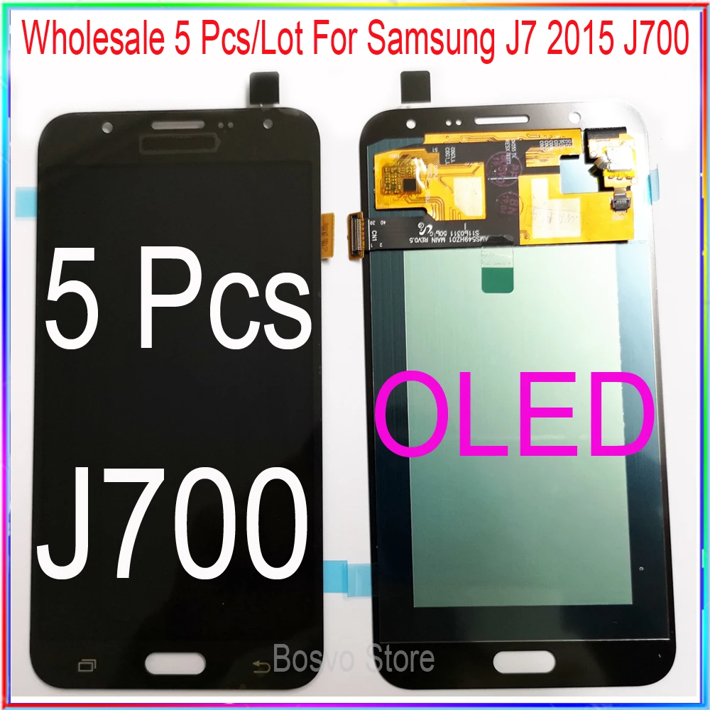 

Wholesale 5 Pieces/Lot for Samsung J7 2015 J700 LCD screen display with touch assembly OLED