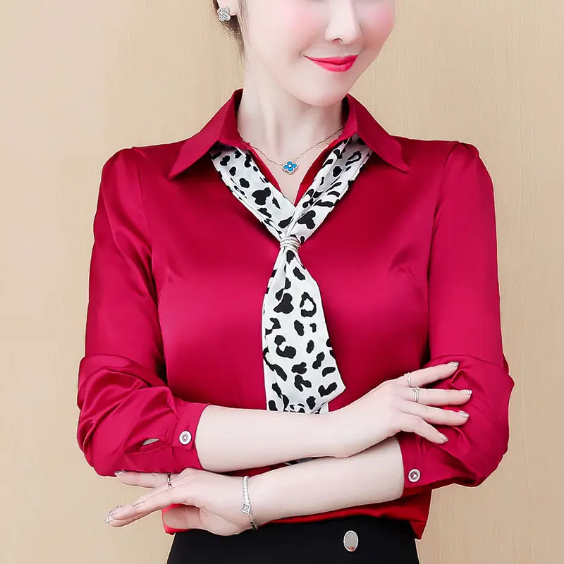 

Сезон весна-осень; Женская обувь для работы и отдыха, Футболки женские с длинным рукавом однотонные Цвет тонкий шифон блузки Офисная Женска...