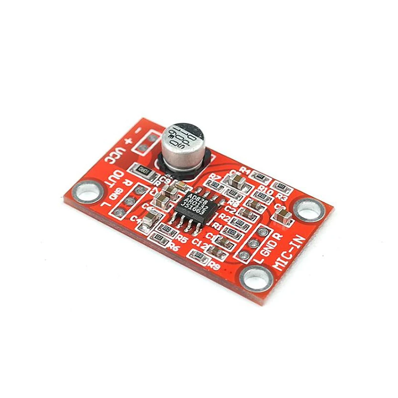 DC 3 8 V 15V AD828 стерео Динамический микрофон предусилитель доска микрофона Модуль