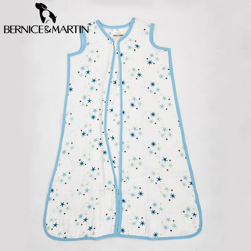 BERNICE & MARTIN 100% Cotton Muslin Classic Baby Girl Boy Sleeping Bag Wearable Blanket | Sleepwear Robes