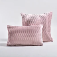 stripe soft velvet pillowcase for living room solid cushion cover 45x45cm 100 polyester chair cover sofa home decoration