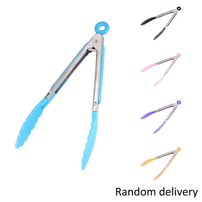 Силиконовые кухонные щипцы из нержавеющей стали зажим для барбекю столовые