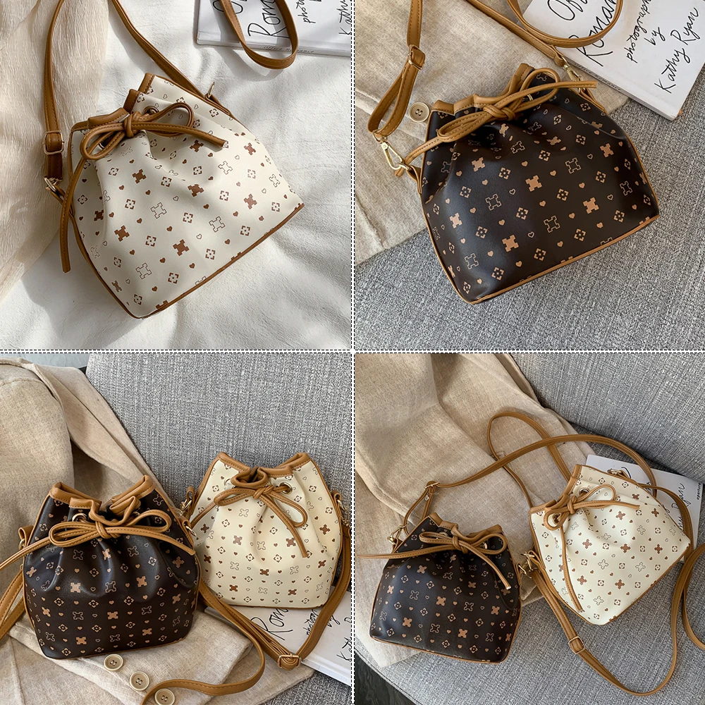 Женская сумка-мешок на шнурке с принтом | Багаж и сумки