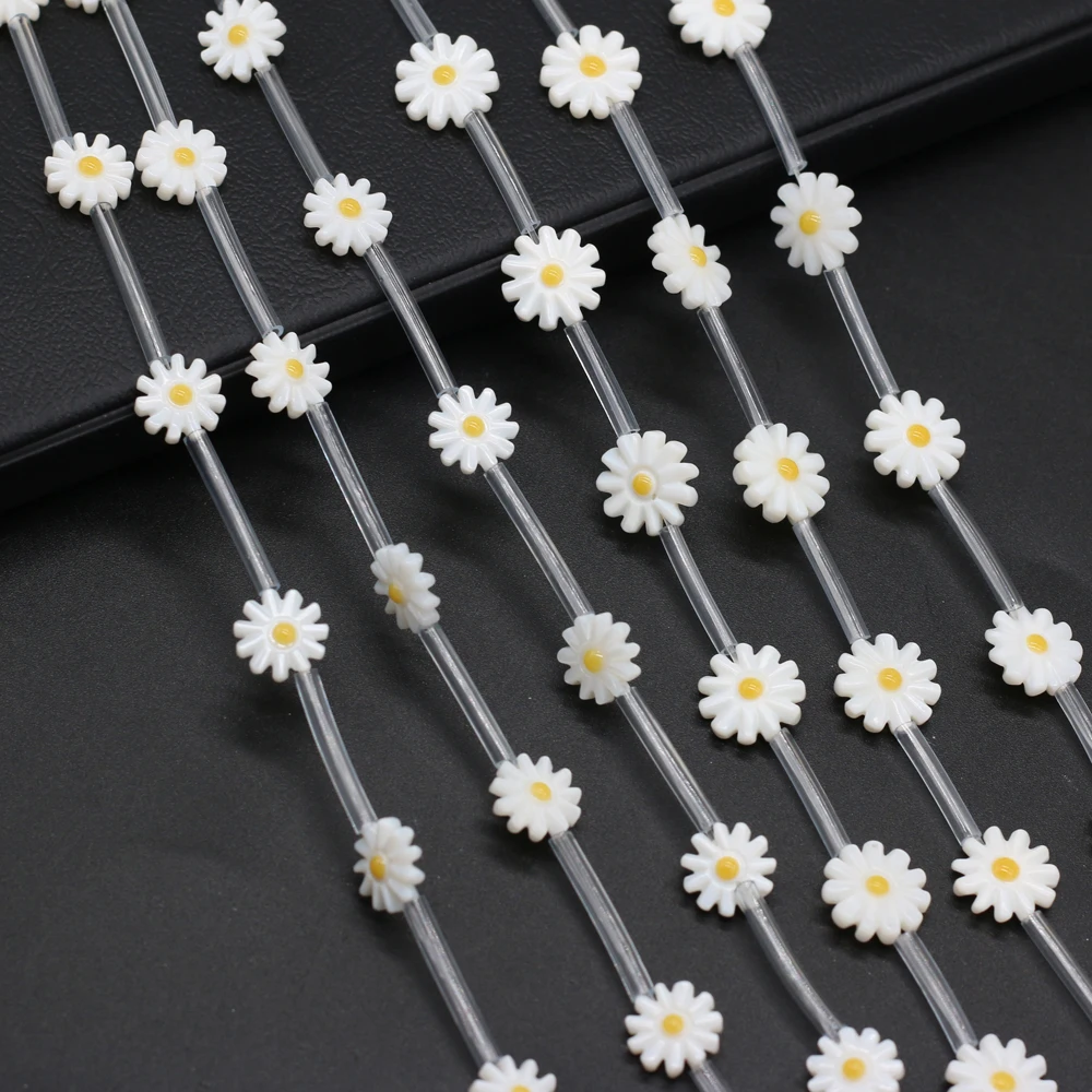 

Natural shell beaded exquisite fritillary sunflower shape loose spacer beads for jewelry making DIY necklace bracelet accessorie