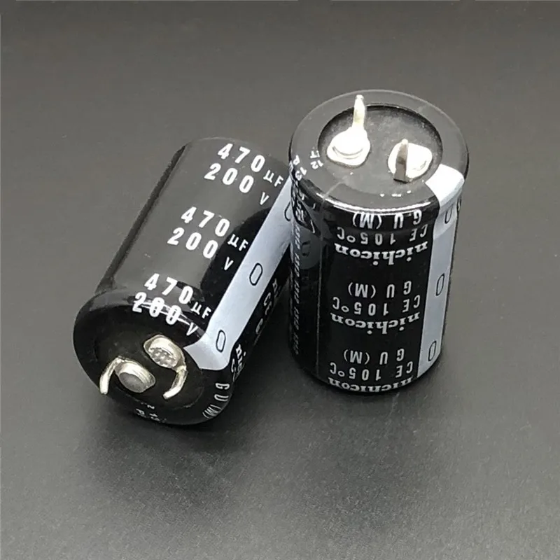 10pcs 470uF 200V NICHICON GN/GU Series 22x35mm High Quality 200V470uF Snap-in PSU Aluminum Electrolytic Capacitor | Электронные