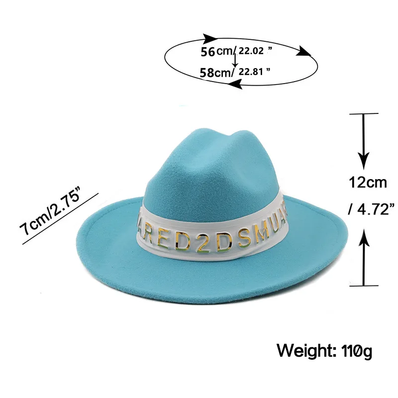 Женская фетровая шляпа с широкими полями теплая надписью повседневная