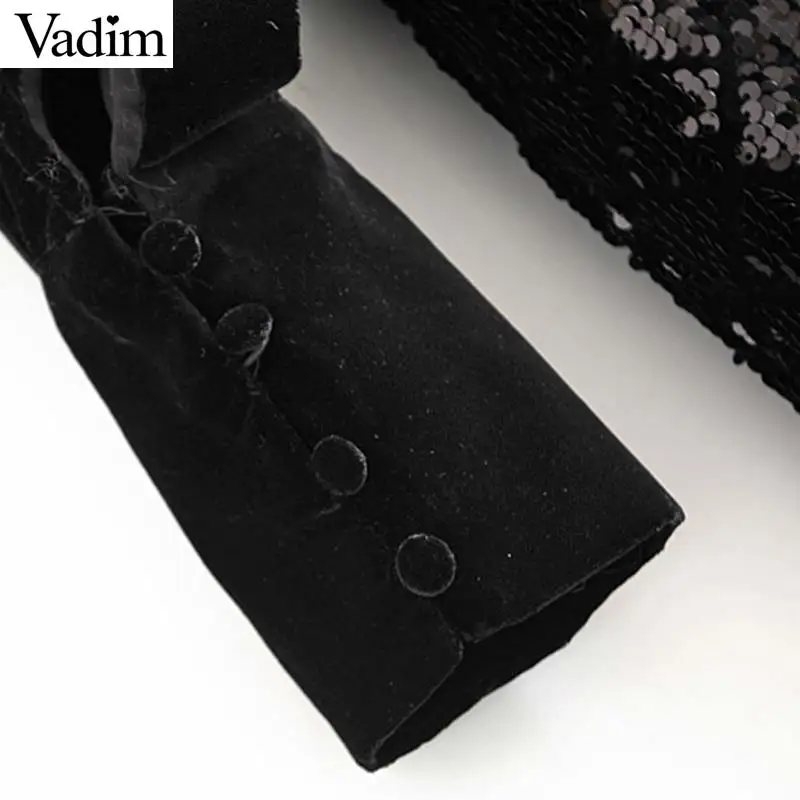 Vadim женское модное бархатное мини-платье с блестками в стиле пэчворк длинным