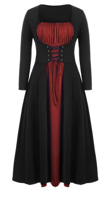 Женское платье с капюшоном среднего возраста эпохи Возрождения Хэллоуин охотник