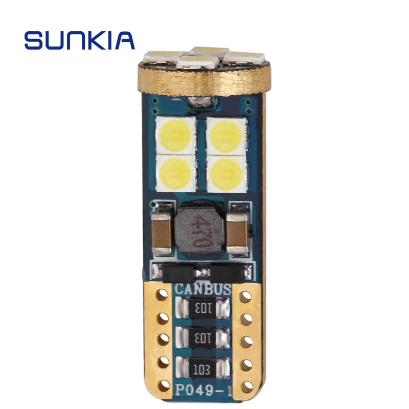 1 шт. SUNKIA T10 LED W5W 3030 12SMD подсветильник номерного знака Лампа для грузовика 12 в