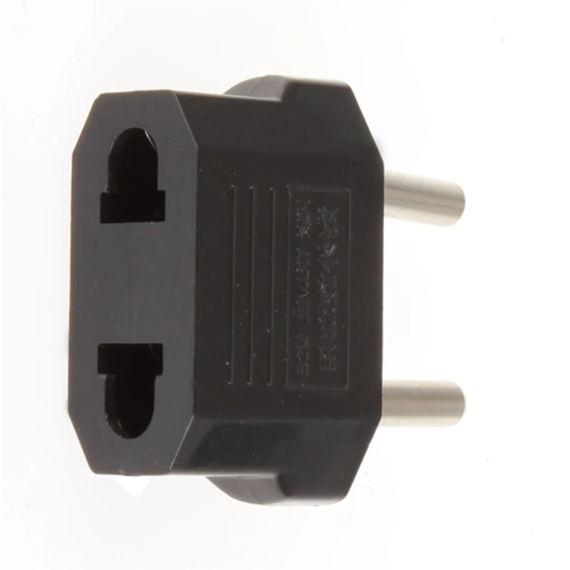 

1 Pc Universal Travel Plug Adapter for European Country Black Portable 250V 6A Adapter Plug Electronics Essential Accessory