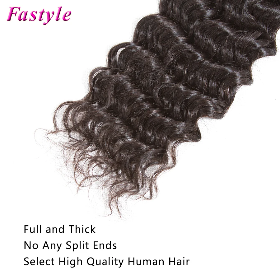 

Fastyle Deep Wave Bundles with Closure On Sale Brazilian Remy Human Hair Weaves and Closure Affordable For Black Women