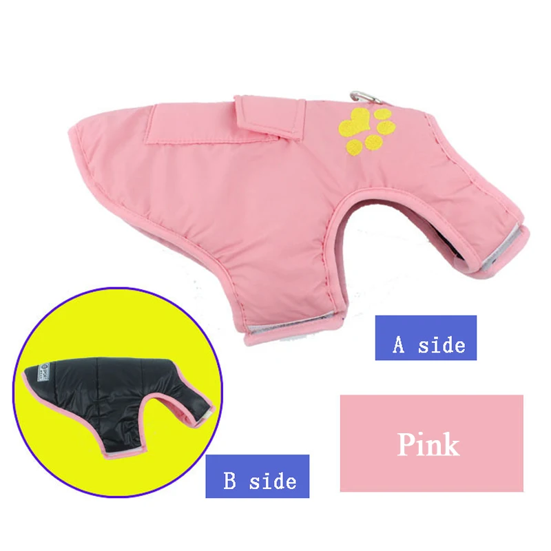 Pink Зимняя теплая одежда для собак для маленьких, куртка для собачек-мопсов, пальто для собак, одежда для щенков, кошек, чихуахуа, французская одежда для французского бульдога, товары для домашних животных - Цвет: Pink