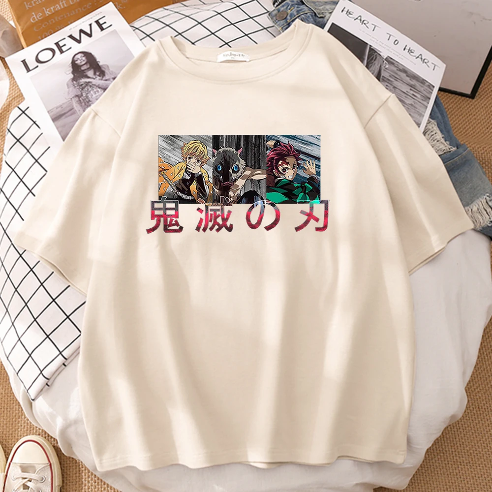 

Anime Character Demon Slayer Printing Man Tshirts Street Slim T Shirt Anime Casual Clothing Hip Hop Big-size Tshirts For Men