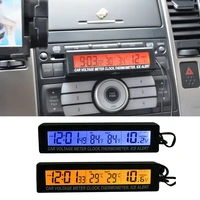 12v car led digital clock indoor outdoor temperature thermometer voltmeter automobile interior electronic accessories