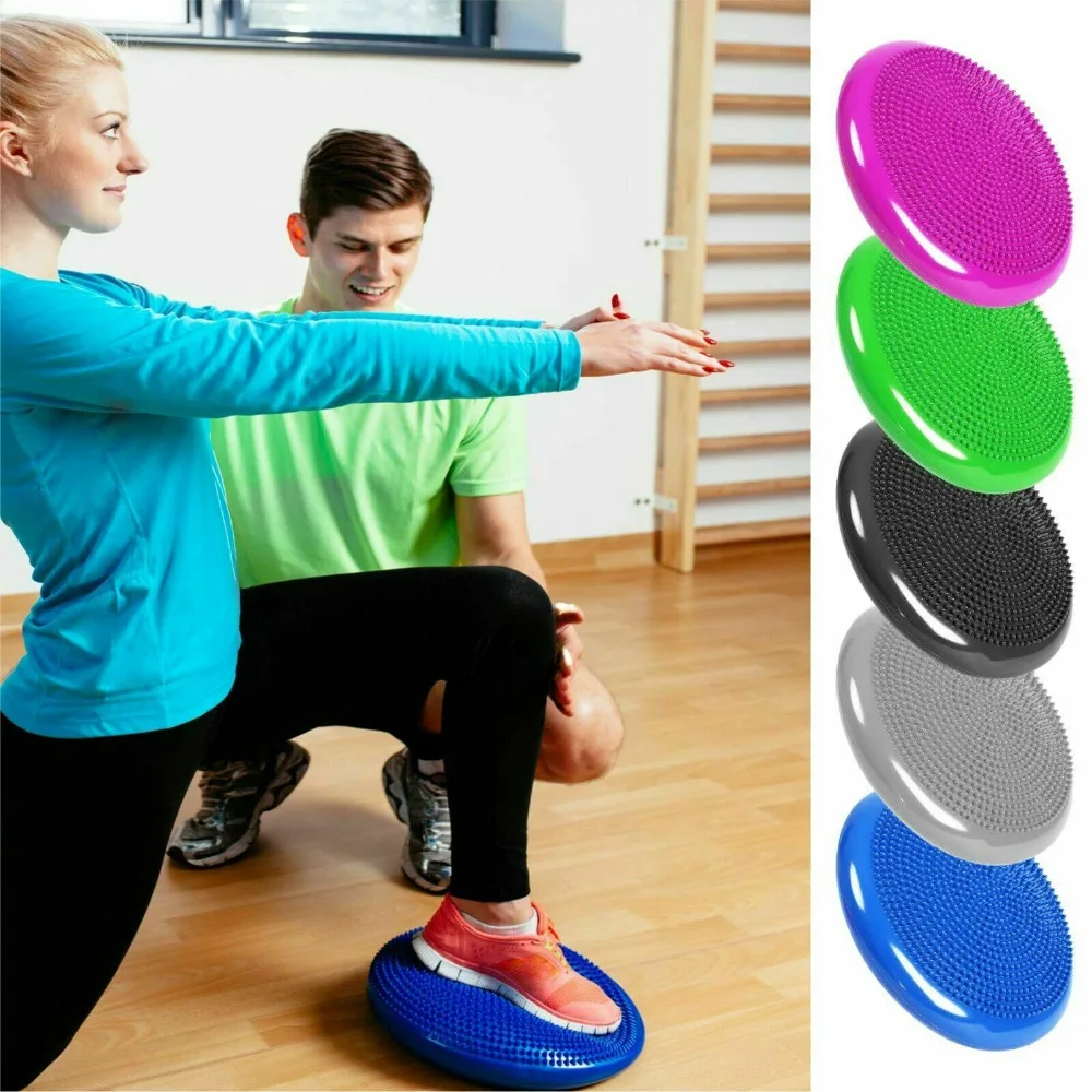 

33x33cm Inflatable Yoga Massage Ball Durable Universal Sports Gym Fitness Yoga Wobble Stability Balance Disc Massage Cushion Mat