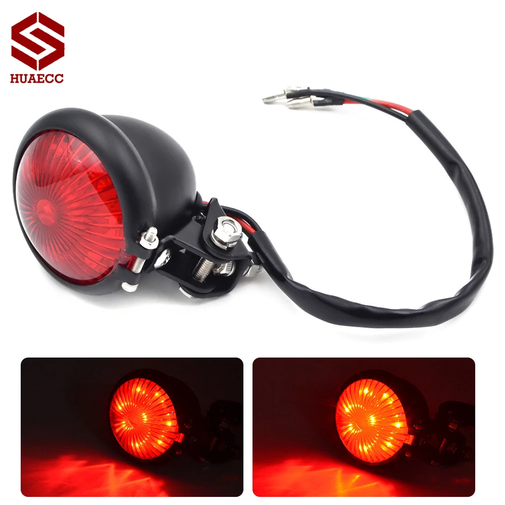

Motorcycle Red 12V LED Adjustable Stop Tail Light Motorbike Brake Rear Lamp Taillight for Chopper Cafe Racer Style