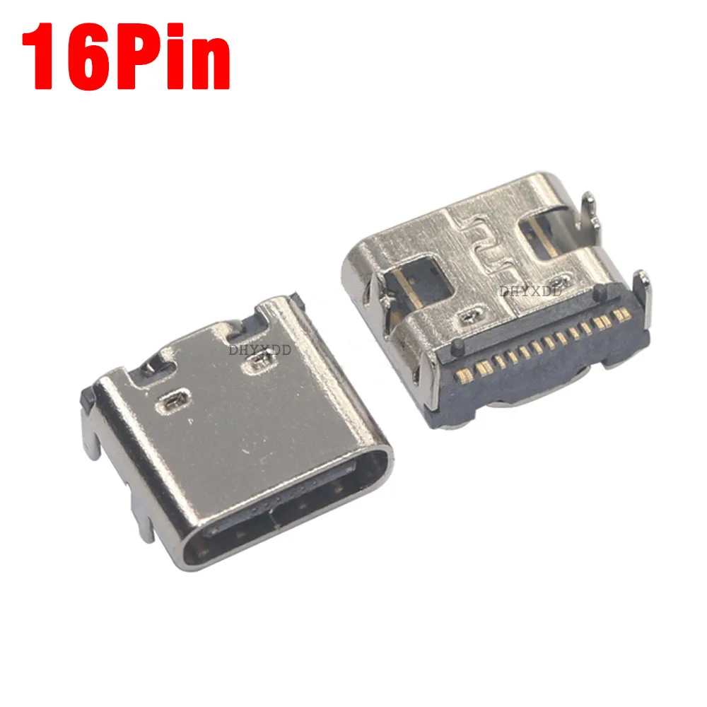 

100Pcs USB 3.1 Type C 16Pin Female SMT Socket Charging Port PCB Solder Connector