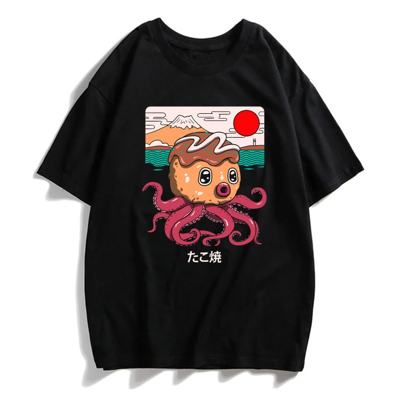 

Great Ramen Wave The Great Wave of Kanagawa Japan Fashion Korean Clothes Ulzzang Aesthetic Tshirt Cotton Anime Men T-shirts 2021