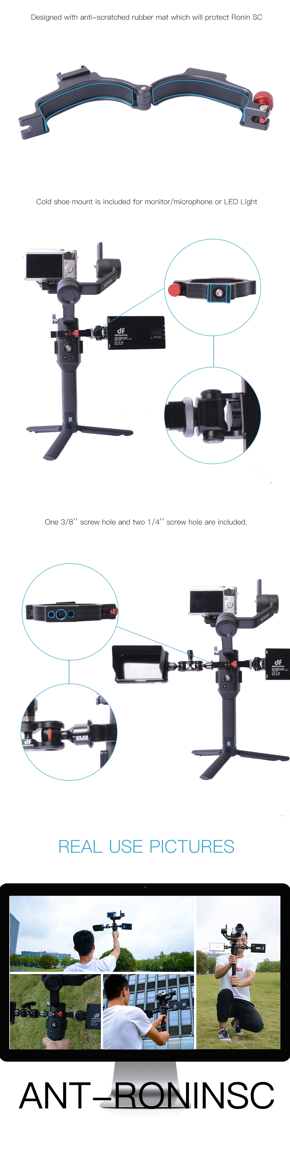 DF DIGITALFOTO ANT адаптер Удлинительное Кольцо с зажимом с холодным башмаком для DJI RONIN SC Gimbal монтажный микрофон/светодиодный свет/монитор