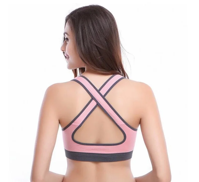 Dorislen Women Padded Racerback Bra Stretch Back Cross Push Up Fitness Workout Bras Lady Vest Top | Женская одежда