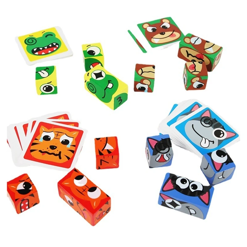 

Обучающая головоломка T5EC, деревянный кубик, строительный блок, игрушка для распознавания цветов для ребенка, развивающая семья мозга, детск...