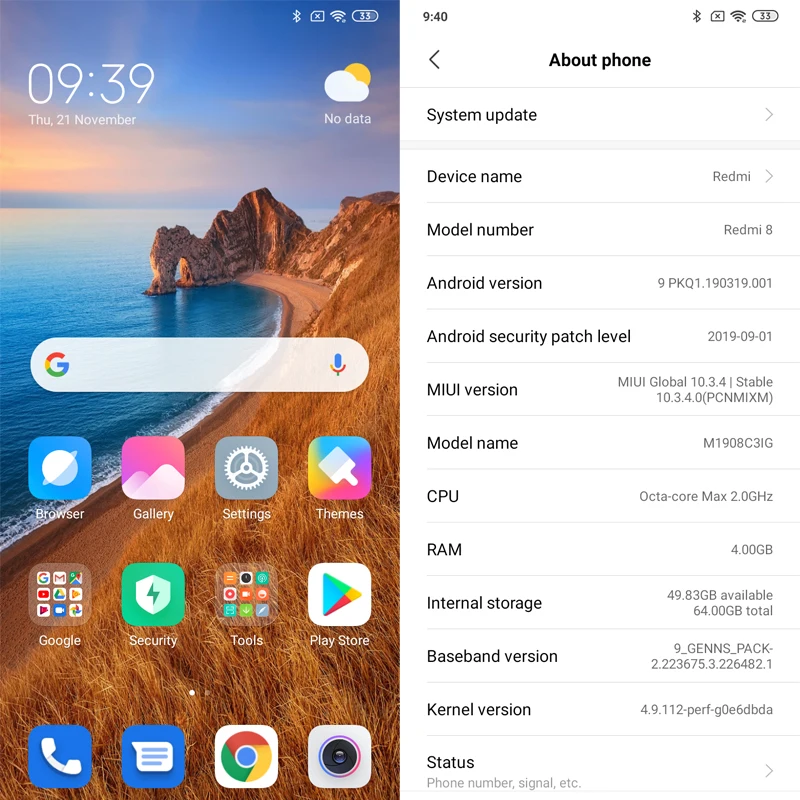 Смартфон Xiaomi Redmi 8 глобальной прошивки 4 Гб 64 ГБ Восьмиядерный процессор Snapdragon 439