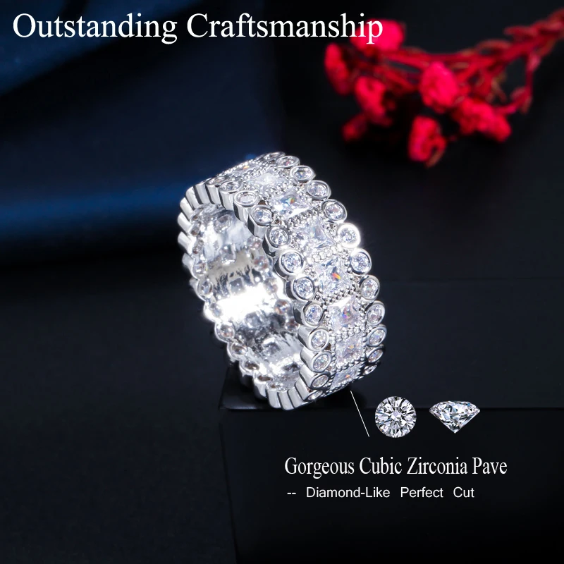 Cwwzircon блестящие белые квадратные круглые фианиты паве Роскошные брендовые