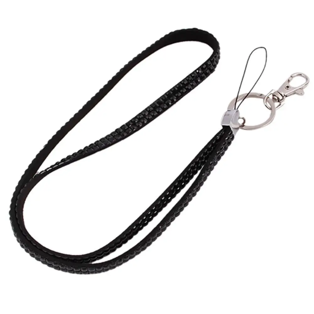fashion rhinestone neck blings lanyard retractable id badge reel phone key holder bank credit card holder strap cardholder free global shipping