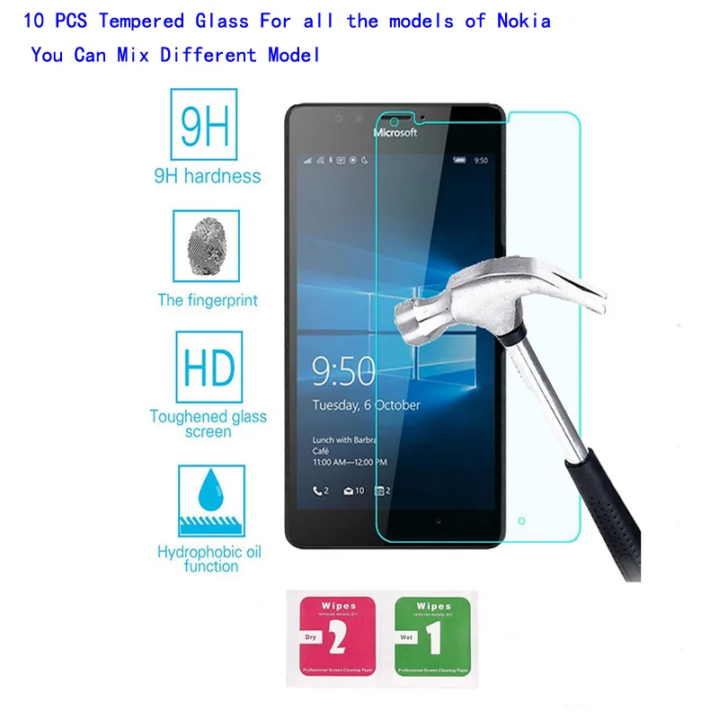 Закаленное защитное стекло премиум класса для Nokia 1 3 2 Plus 4 5 6 7 8 9 PureView 10 шт.|screen protector