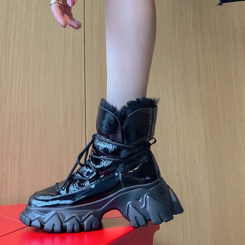 Bottes Femmes Chaussures femme Новая зимняя обувь женские зимние ботинки из натуральной кожи