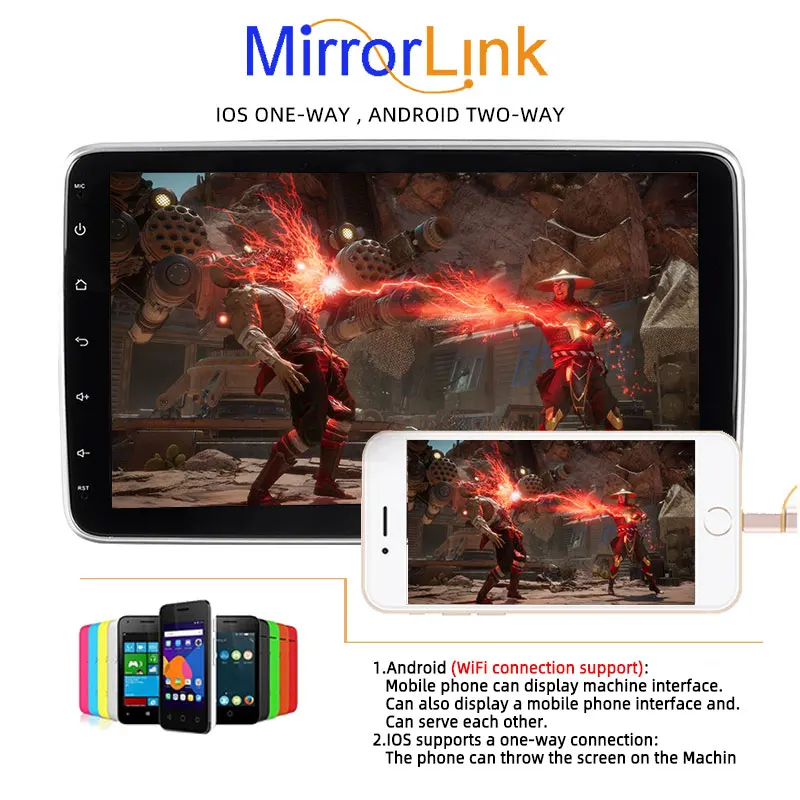 Автомагнитола 1 din 10 дюйма android 9 Гб + 16 ГБ GPS-навигация MP5 Wi-Fi 4G двойной USB Bluetooth MirrorLink