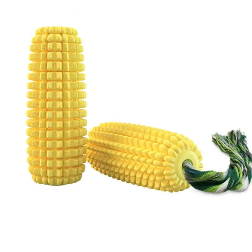 

Dog Chew Toys Corn-Shaped Sound Squeaker Puppy Interactive Bite-Resistant Molar Stick Toothbrush Cleaning Tool Pet Training Toy