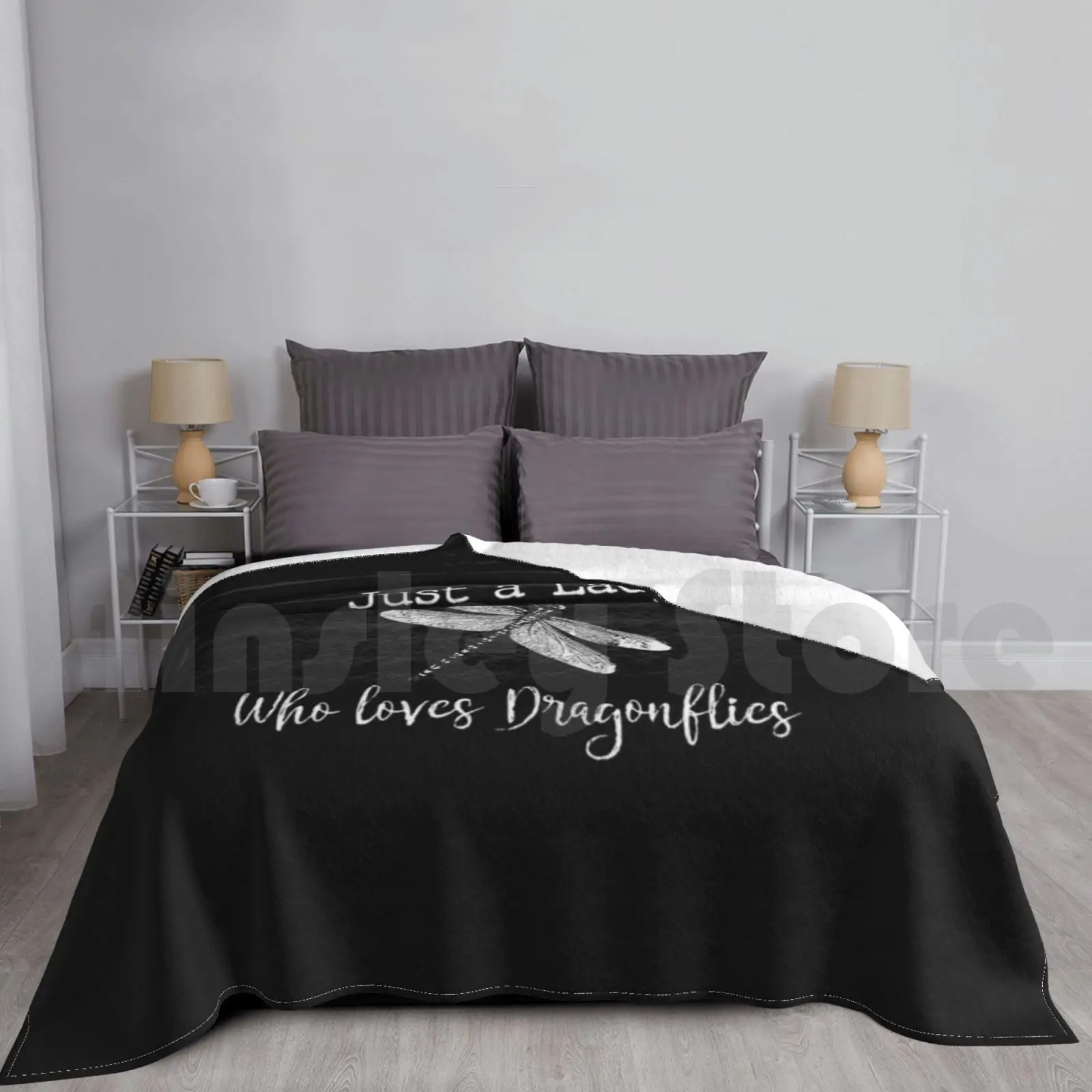 

Just A Lady Who Loves Dragonlfies-Dragonfly Gift For Women Spiritual Faith Dragonflies Lovers Blanket Fashion Custom 655