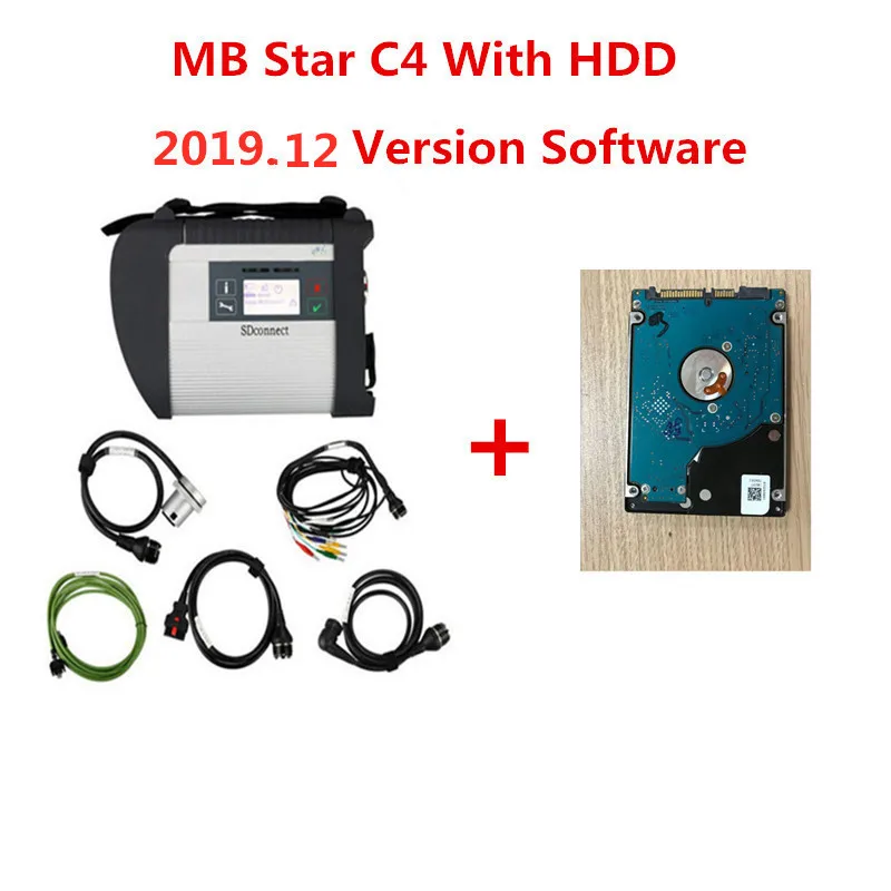 C4 with HDD OBD2 сканер MB STAR C4 мультиплексор звезда Диагностика с wifi для Mercede автомобилей и грузовиков авто диагностический инструмент obd 2 разъем - Цвет: C4 with HDD