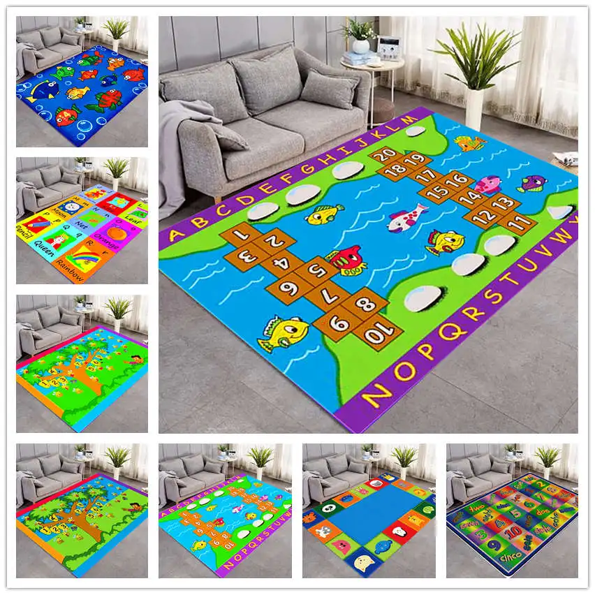 

Soft Flannel Children's puzzle livingroom rugs Baby Education Crawling Carpet bathroom education mat puzzle carpets for bedroom