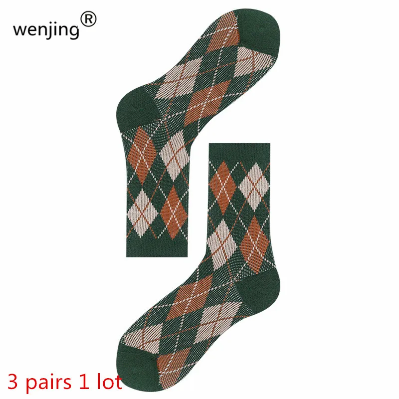 

Wjys06 wholesale 3 pairs Women Adults Age Group and Unisex double stitched cotton rhombic socks